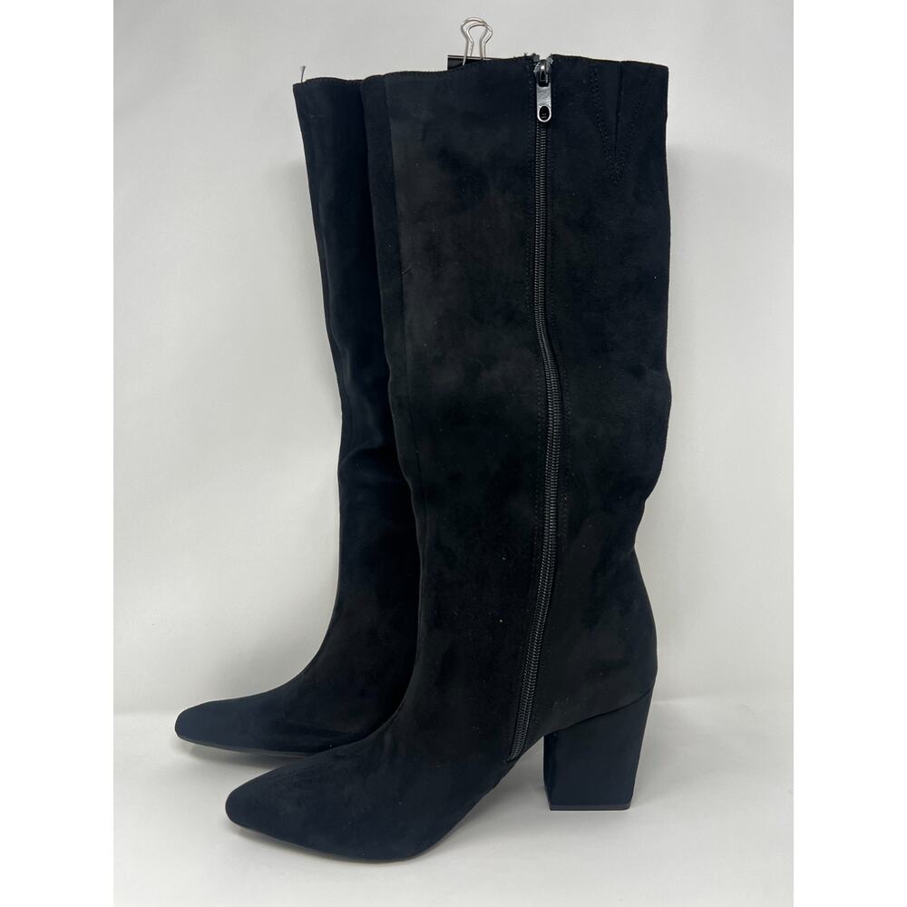 NWB On 34th Women's 8M Leirah Block Heel Tall Boots Black Suede - Picture 2 of 3